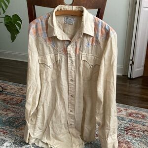 H Bar C Vintage Western Shirt Beige